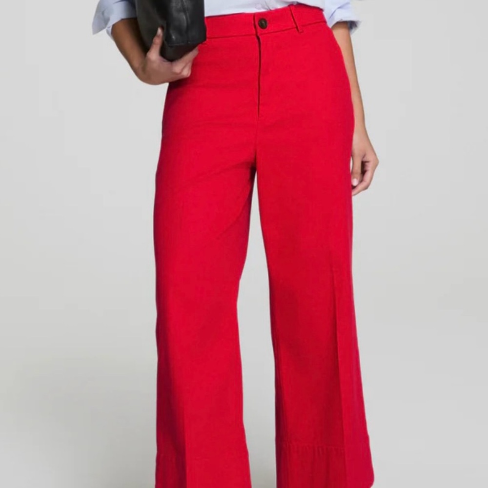 SPANX SPANXsupersmooth™ Stretch Twill
Cropped Wide Leg Pant in Red